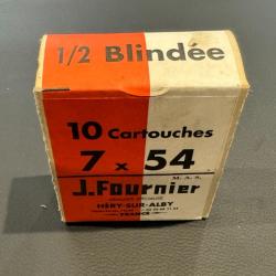 1 boîte ancienne avec 10 cartouches calibre 7x54 fournier