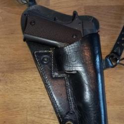 Holster d'épaule pour Colt 1911 modele M3. en cuir noir. Bonne qualité