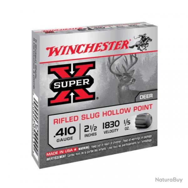 Cartouches Winchester Slug Super-X Rifled - Cal.410 6 g / Par 1 - 6 g / Par 1