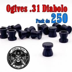 Balle tir réduit .31 ogive diabolo plastique - Pack de 250 - Bast3D