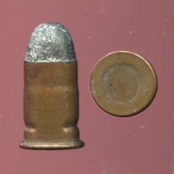 .50 Remington Pistol Army - TRES RARE - amorçage central BENET - étui cuivre bouteillé - bale plomb