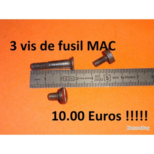 lot 3 vis fusil MAC calibres 12 et 16 Manufacture Armes Chatellerault - VENDU PAR JEPERCUTE(a7271)