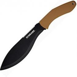 Kukkri Schrade Machete Brown Manche TPR Lame Acier 3Cr13MoV Etui Nylon SCH1121081