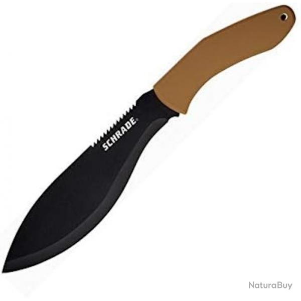 Kukkri Schrade Machete Brown Manche TPR Lame Acier 3Cr13MoV Etui Nylon SCH1121081