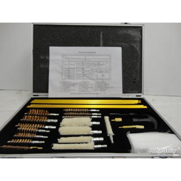 2156-COFFRET LUXE DE NETTOYAGE (27 PIECES)POUR CARABINE ET FUSIL - NEUF!!! AFFAIRE A SAISIR