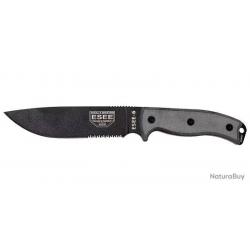 ESEE-6 - Lame Noire Mixte - Lame 165mm - Manche Micarta - Etui Zytel - 0811328021079