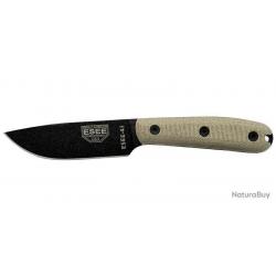 Couteau ESEE-4 - Lame Noire - Etui Cuir EE4HMB - 0811328024902
