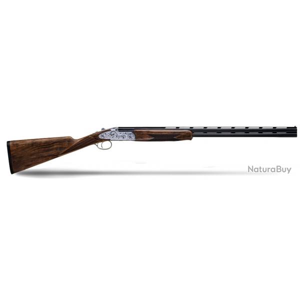 FUSIL HUGLU SUPERPOSE 103 C/20/76 71CM  CONTREPLATINE GRAVEE CROSSE ANGLAISE GRADE 3 - Calibre 20