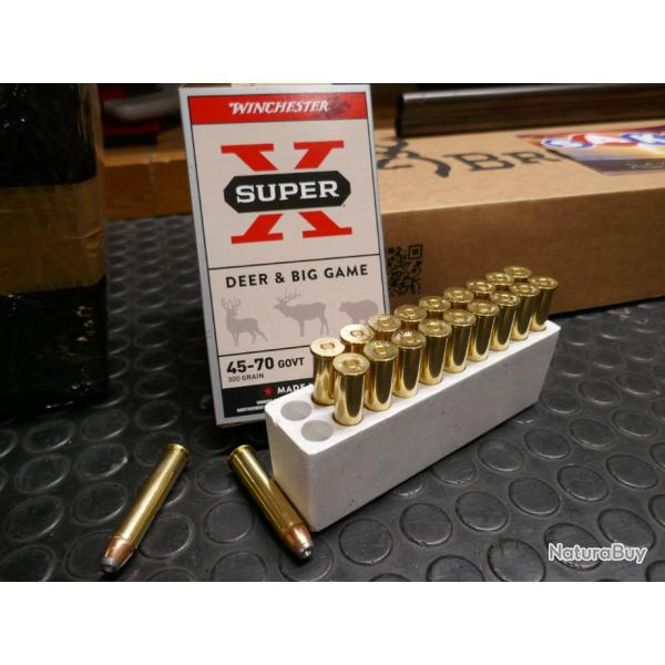 20 cartouches en 45-70 GOVT JHP en 300 grain SUPER X de WINCHESTER