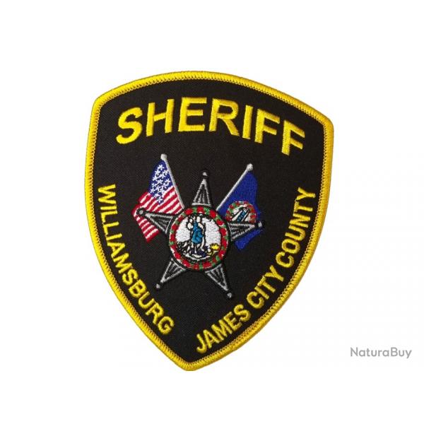 WILLIAMSBURG HAMES CITY COUNTY SHERIFF  120.5 mm x 100 mm  A coudre ou  thermocoller