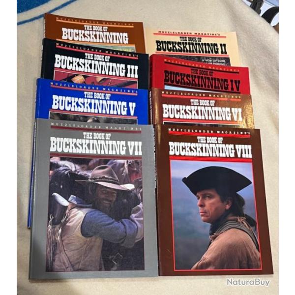 Trs rare srie complte des 8 buckskinning  prix imbattable livres reconstitution western trappeur