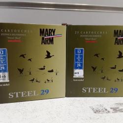 7120B  LOT DE 50  CARTOUCHES ACIER MARY ARM STEEL29 CAL12 29G NEUF