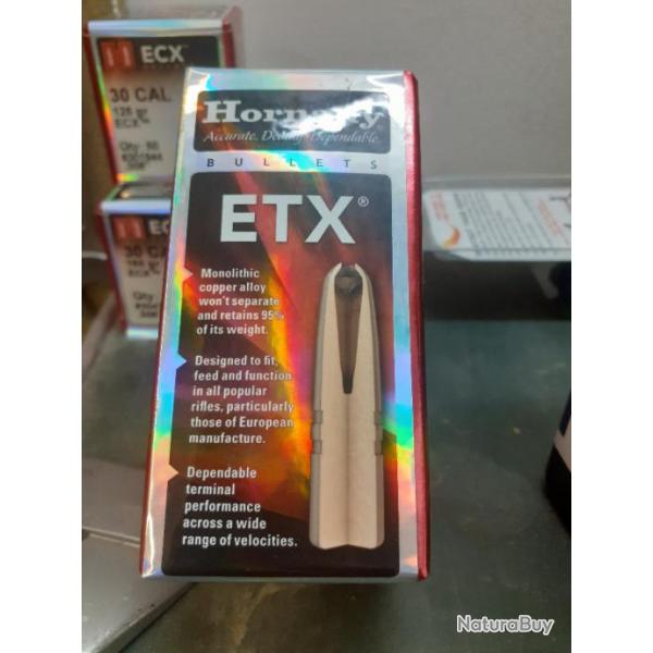 Ogive Hornady ETX sans plomb, 2 boites