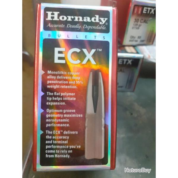 Ogives Hornady ECX sans plomb, 2 boites