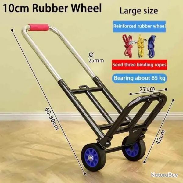 Diable Pliant Chariot  Bagages Chariot  Bagages Rglable Charge 65 KG