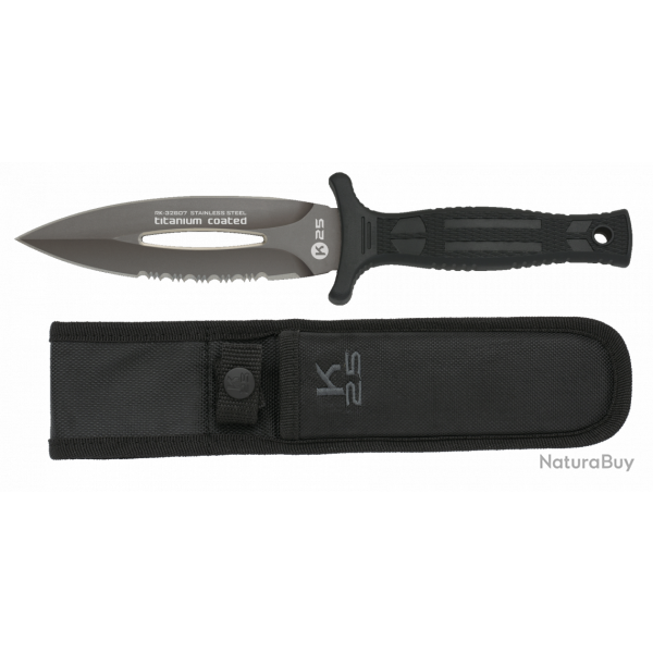 K25 32607 Couteau de botte Revtu en titane