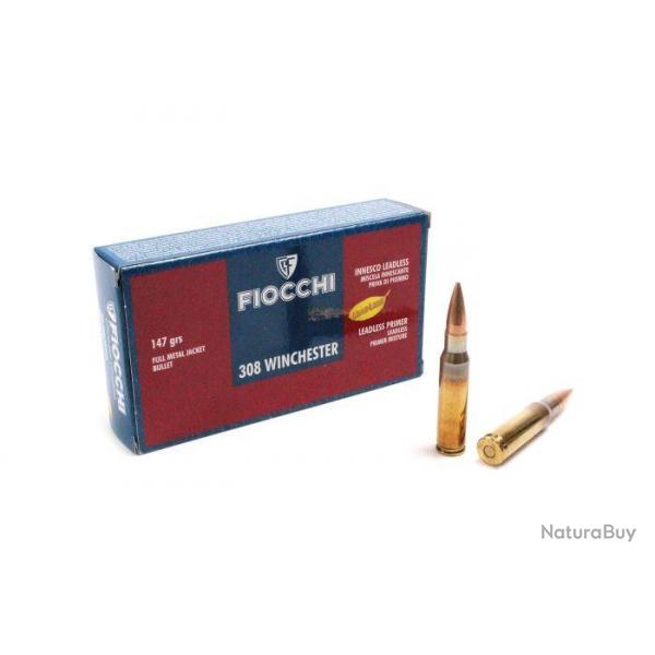 CARTOUCHES FIOCCHI .308 WIN FMJ 9,5g. 147 GR  boite de 20 10 boites ( 200 munitions )