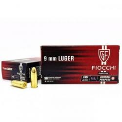 Munitions FIOCCHI FMJ CALIBRE 9 mm Luger / 9 x 19 / 9 mm para 115 GRS 20 boites (1000 munitions )