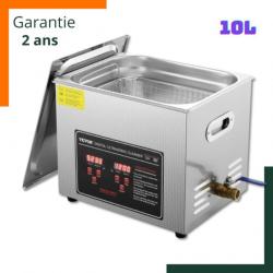 Nettoyeur ultrasonique 10L en acier inoxydable - 220W 40Khz - Garantie 2 ans