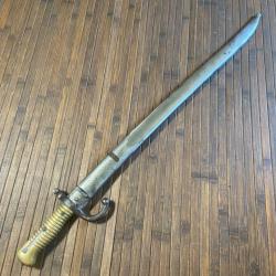 BAÏONNETTE SABRE CHASSEPOT 1866 MONOMATRICULE MANUFACTURE D'ARME DE TULLE 1874