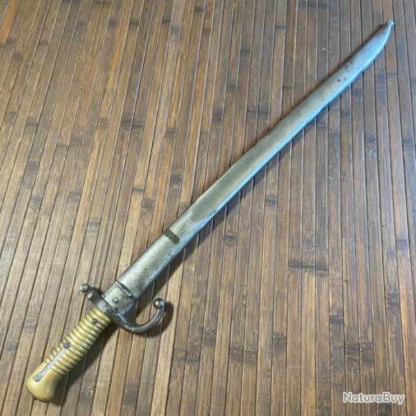 BAONNETTE SABRE CHASSEPOT 1866 MONOMATRICULE MANUFACTURE D'ARME DE TULLE 1874