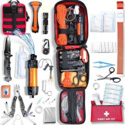 Kit de Survie d'urgence Militaire Trousse de Secours Premiers Soins Randonnée Chasse Pêche Camping