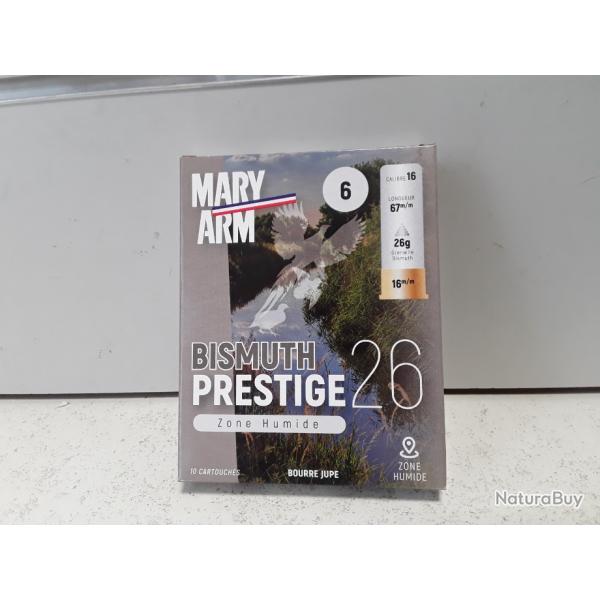 10731A  A SAISIR CETTE BOITE DE 10 CARTOUCHES MARY ARM BISMUTH PRESTIGE 26G CAL 16 CH67 NEUF