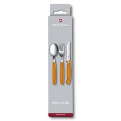 SET 3 COUVERTS VICTORINOX SWISSCLASSIC ORANGE PLIANT