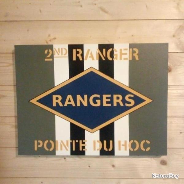 MILITARIA - Panneau dcoratif US WW2 : 2ND RANGER - POINTE DU HOC