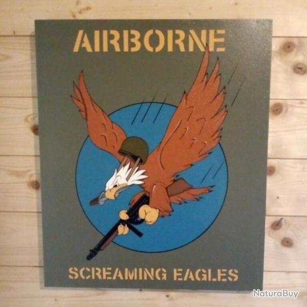 MILITARIA - Panneau dcoratif US WW2 : SCREAMING EAGLES - AIRBORNE