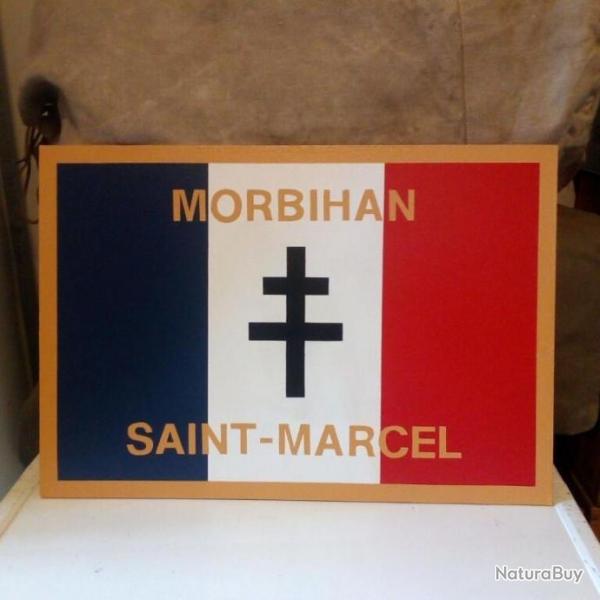 Militaria - Panneau WW2 dcoratif maquis franais : SAINT MARCEL MORBIHAN