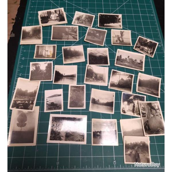 LOT DE 28 PETITES PHOTOS INDOCHINE VIETNAM dimensions moyenne 5 X 5 CM MILIEU 20 EME SC