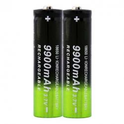 2 Piles Batteries 18650 Rechargeable 3.7V Haute Capactié 9900 mAh Lithium-Ion Appareil Lampe Viseur