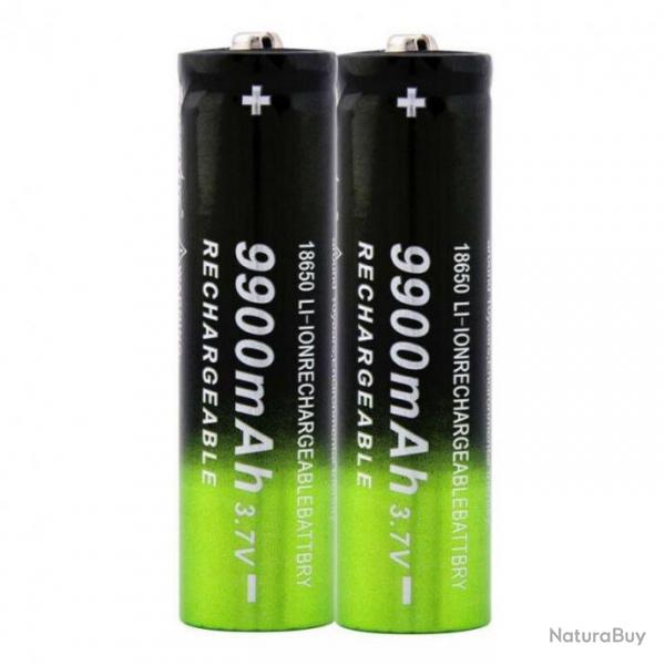 2 Piles Batteries 18650 Rechargeable 3.7V Haute Capacti 9900 mAh Lithium-Ion Appareil Lampe Viseur