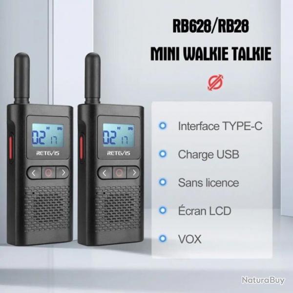 2 Talkie-Walkie Portable Longue Porte Chasse 2 Pices - Radio Bidirectionnelle - LIVRAISON OFFERTE