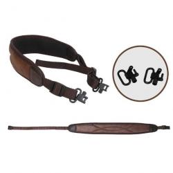 Bretelle TOURBON + Grenadière Fusil Carabine - Cuir et Néoprène Chasse - Top Qualité