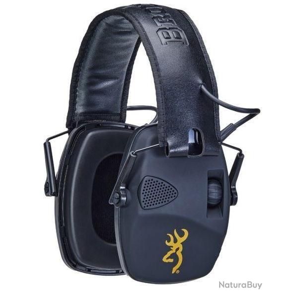 Casque Anti-Bruit electronique Noir BROWNING FOX Chasse Tir