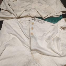 Ensemble sous vetements Caleçon long Français 1952, haut 56  PERIODE GUERRE D'ALGERIE