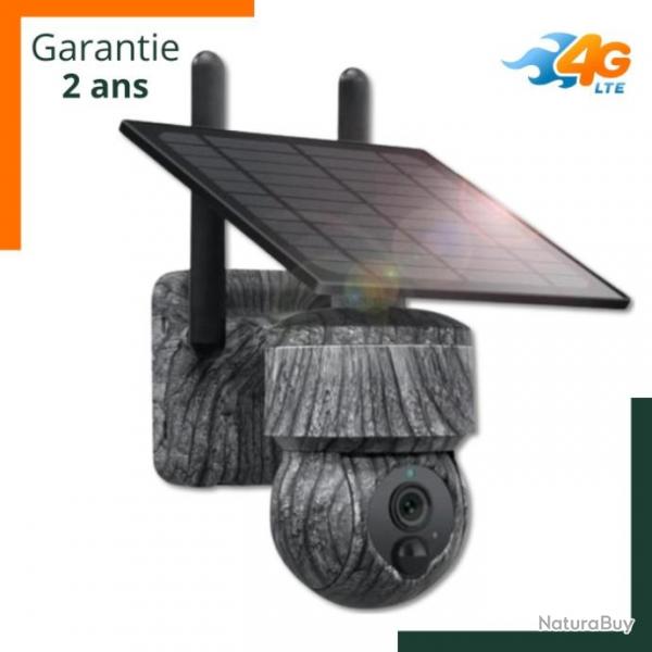 Camra de chasse 4G solaire rotative  360 - Vision nocturne - Batterie intgre - Garantie 2 ans