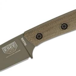 Couteau ESEE Pacaya Olive Manche Micarta Lame Acier CPM-3V Cerakote Etui Kydex Clip USA ESPACAYA3VOD