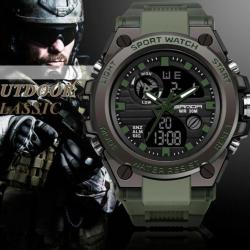 Montre - Bracelet Digital Numérique Militaire - Électronique Vert