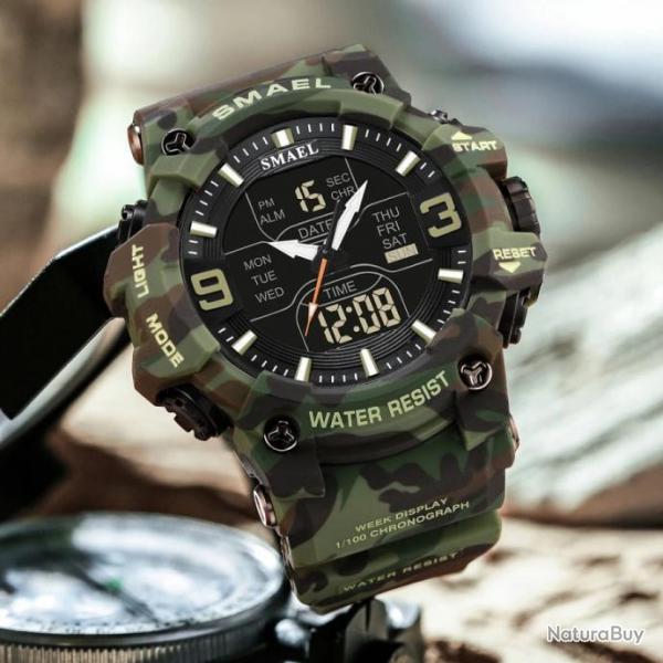 Montre - Bracelet Militaire  Quartz Numrique Digitale - Fonctions - Alarme - Chronomtre