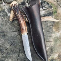 couteau de chasse d'artisan / bois de cerf 3