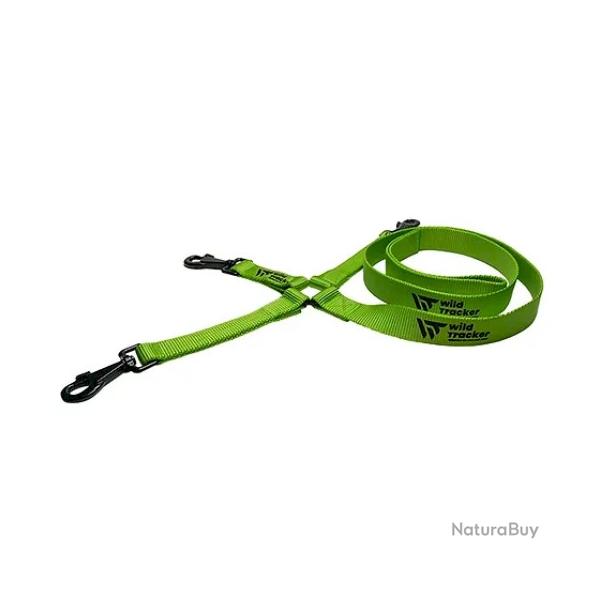 BF24 - Laisse pour chien WILD TRACKER x-plore triple accouple verte 1.43m