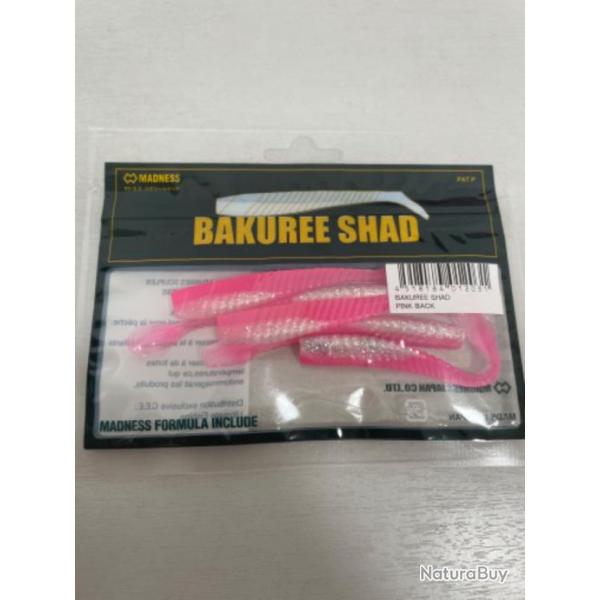 !! LEURRE MADNESS BAKUREE SHAD 80 COL  PINK BACK