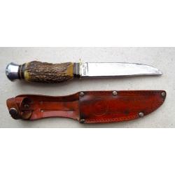 ANCIEN COUTEAU DE CHASSE CORNE DE CERF VINTAGE ( 1950/60 ) SCHNEIDTEUFEL SOLINGEN COLLECTOR