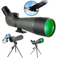 Longue-Vue Grand Champ FMC BAK4 IPX7 25-75x80 pour Observation Chasse randonnée Noir