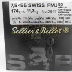 SELLIER BELLOT 75X55 SWISS 174GR FMJ X50