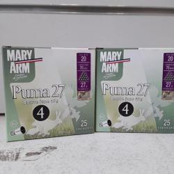 7004D  LOT DE 250  CARTOUCHES MARY ARM PUMA 27 CAL20   27G BOURRE JUPE n  4.5.6 NEUF