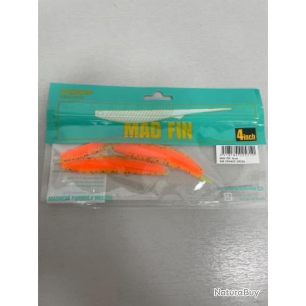 !! LEURRE MADNESS MADFIN 4inch COL ORANGE GREEN